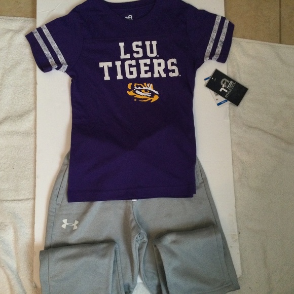Youth TA Team Athletics Purple & Gold T-Shirt NWT, Under Armour Loose Fit Pants - Picture 2 of 9